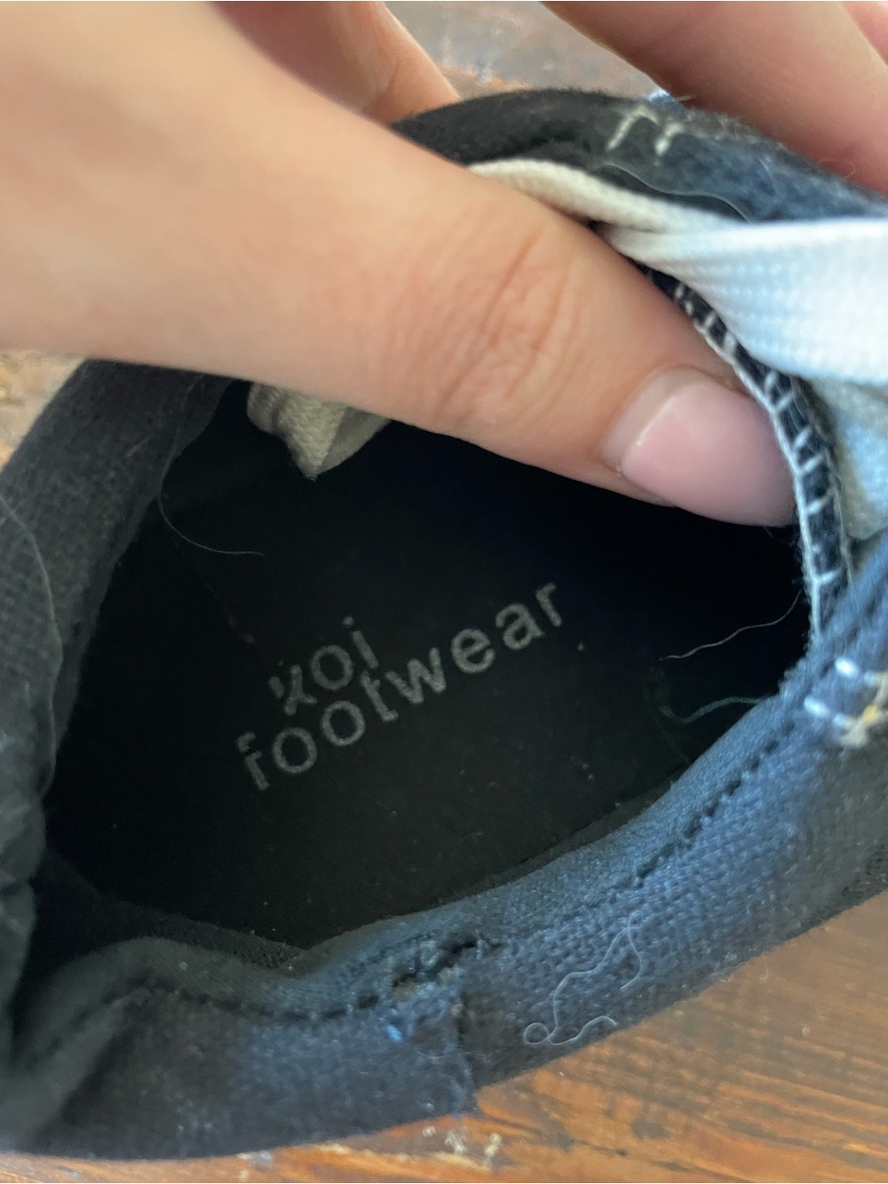 Black Canvas Sneakers by Koi Footwear with White Laces - Picture 6 of 6